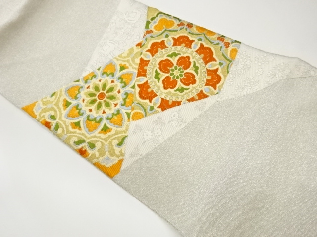 JAPANESE NAGOYA OBI / WOVEN FLOWER CREST